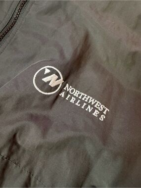 Vintage Y2K Northwest Airlines Windbreaker‎ Jacket Brown 2X Full Zip
